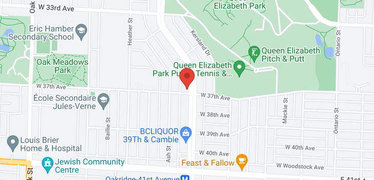 map of S214 5289 CAMBIE STREET